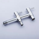 Modern chrome brass double handle garden faucet for outdoor and laundry by Decorbites