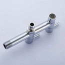 Modern chrome brass double handle garden faucet for outdoor and laundry by Decorbites