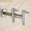 Modern chrome brass dual hole garden faucet for kitchen and toilet by Decorbites