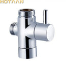 Modern chrome brass shattaf sprayer diverter for bathroom faucet by Decorbites
