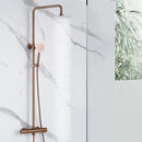 GobekUsa Dual Handle Chrome Brass Shower Mixer System with 8" Rainfall Shower Head