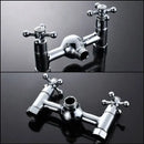 GobekUsa Dual Handle Chrome Brass Shower Mixer System with 8" Rainfall Shower Head