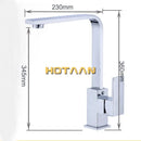GobekUsa Brass Square Swivel Kitchen Faucet Mixer for Sink