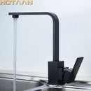 GobekUsa Brass Square Swivel Kitchen Faucet Mixer for Sink