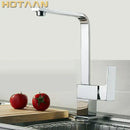 GobekUsa Brass Square Swivel Kitchen Faucet Mixer for Sink
