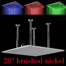 GobekUsa 20" LED Rainfall Shower Head in Chrome & Brushed Nickel
