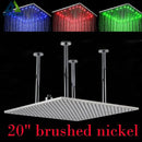 GobekUsa 20" LED Rainfall Shower Head in Chrome & Brushed Nickel