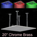 GobekUsa 20" LED Rainfall Shower Head in Chrome & Brushed Nickel
