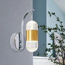 GobekUsa Minimalistic Bubble Crystal LED Chrome Wall Mounted Lamp - Capsule Restaurant Wall Light Sconce