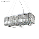 GobekUsa Modern Chrome Chandelier with Crystal Shade - 8 Light Rectangle Ceiling Fixture for Living Room