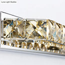 GobekUsa Modern Linear Wall Mounted Vanity Sconce for Bathroom - Clear/Amber Crystal, Warm/White Light - 16"/22"/27" Long