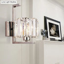 GobekUsa Minimalist Crystal Wall Lamp with Chrome Backplate & 1 Light