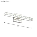 GobekUsa Modern Rectangle Vanity Wall Sconce with Clear Crystal Integrated LED - Bathroom Wall Lamp