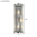 GobekUsa Modern Chrome Wall Sconce Fixture with Clear Crystal Shade - 3-Light Bedroom Wall Light