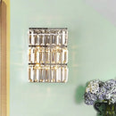 GobekUsa Modern Chrome 4-Light Clear Crystal Wall Lamp - Elegant Rectangle Wall Lighting Fixture