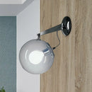 GobekUsa Modern Clear Glass Bubble Wall Sconce with Chrome Mount - 10"/12" Wide