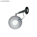 GobekUsa Modern Clear Glass Bubble Wall Sconce with Chrome Mount - 10"/12" Wide