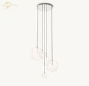GobekUsa Clear Glass Globe Cluster Chandeliers Pendant Lights for Living Room and Staircase