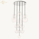 GobekUsa Clear Glass Globe Cluster Chandeliers Pendant Lights for Living Room and Staircase