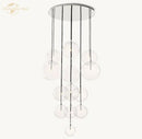 GobekUsa Clear Glass Globe Cluster Chandeliers Pendant Lights for Living Room and Staircase