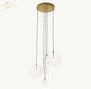 GobekUsa Clear Glass Globe Cluster Chandeliers Pendant Lights for Living Room and Staircase