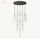GobekUsa Clear Glass Globe Cluster Chandeliers Pendant Lights for Living Room and Staircase