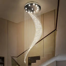 GobekUsa Crystal Ball Spiral Chandelier: Luxury LED Hanging Light Fixture