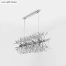 GobekUsa Modern Chrome Crystal Beaded Sprig Island Pendant Light with 12 Bulbs for Kitchen Hanging