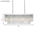 GobekUsa Simple Clear Crystal Block Island Light - 10 Lights - Rectangular Pendant, 31.5"/39" Wide