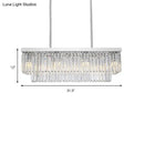 GobekUsa Simple Clear Crystal Block Island Light - 10 Lights - Rectangular Pendant, 31.5"/39" Wide