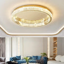GobekUsa Crystal Circle LED Ceiling Chandelier for Modern Living Room, Bedroom, and Study