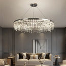 GobekUsa Crystal Circle LED Chandelier for Modern Luxury Living Room Decor