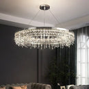 GobekUsa Crystal Circle LED Chandelier for Modern Luxury Living Room Decor