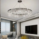 GobekUsa Crystal Circle LED Chandelier for Modern Luxury Living Room Decor