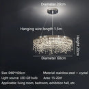 GobekUsa Crystal Circle LED Chandelier for Modern Luxury Living Room Decor