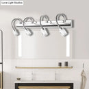 GobekUsa Modernist Crystal Vanity Wall Sconce with Gooseneck Arm - Clear Cylinder Shape, 3 Lights, 12.5"/18" W, Chrome