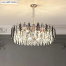GobekUsa Modern Drum Pendant Light with Clear K9 Crystal - 9 Head Island Lighting for Living Room