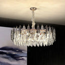 GobekUsa Modern Drum Pendant Light with Clear K9 Crystal - 9 Head Island Lighting for Living Room
