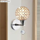 GobekUsa Modern Chrome Wall Light with Crystal Encrusted Globe, 1 Head