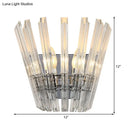 GobekUsa Contemporary Tapered Wall Mount Light with Clear Crystal for Corridors - Chrome Finish - 2 Bulbs
