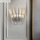GobekUsa Contemporary Tapered Wall Mount Light with Clear Crystal for Corridors - Chrome Finish - 2 Bulbs