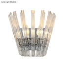 GobekUsa Contemporary Tapered Wall Mount Light with Clear Crystal for Corridors - Chrome Finish - 2 Bulbs