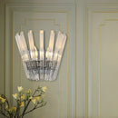 GobekUsa Contemporary Tapered Wall Mount Light with Clear Crystal for Corridors - Chrome Finish - 2 Bulbs