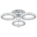 GobekUsa Crystal Flush Mount Chandelier: App Dimmable Rings Shape Ceiling Light