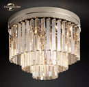 GobekUsa Crystal Flushmount Chandelier - Modern Ceiling Light for Living Room