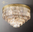 GobekUsa Crystal Flushmount Chandelier - Modern Ceiling Light for Living Room