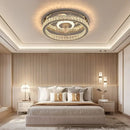 GobekUsa Crystal LED Ceiling Fan with Remote Control Flush Mount Profile