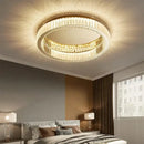 GobekUsa Crystal LED Chrome Ceiling Light Stainless Steel Art Lighting