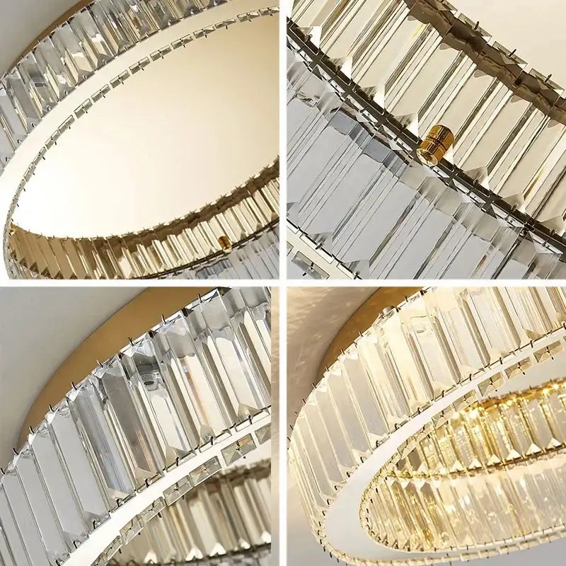 GobekUsa Crystal LED Chrome Ceiling Light Stainless Steel Art Lighting, photo 4 of 14