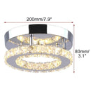 GobekUsa Crystal LED Ceiling Light: Stainless Steel Round Fixture for Bedroom, Kitchen, Bathroom